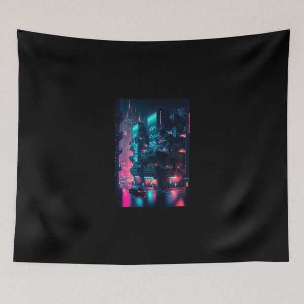 Item preview, Future City Ground Zero (Retrosynth Neo Noir Blade Runner Theme Cityscape Vaporwave Poster) designed and sold by ZGigerBarker.
