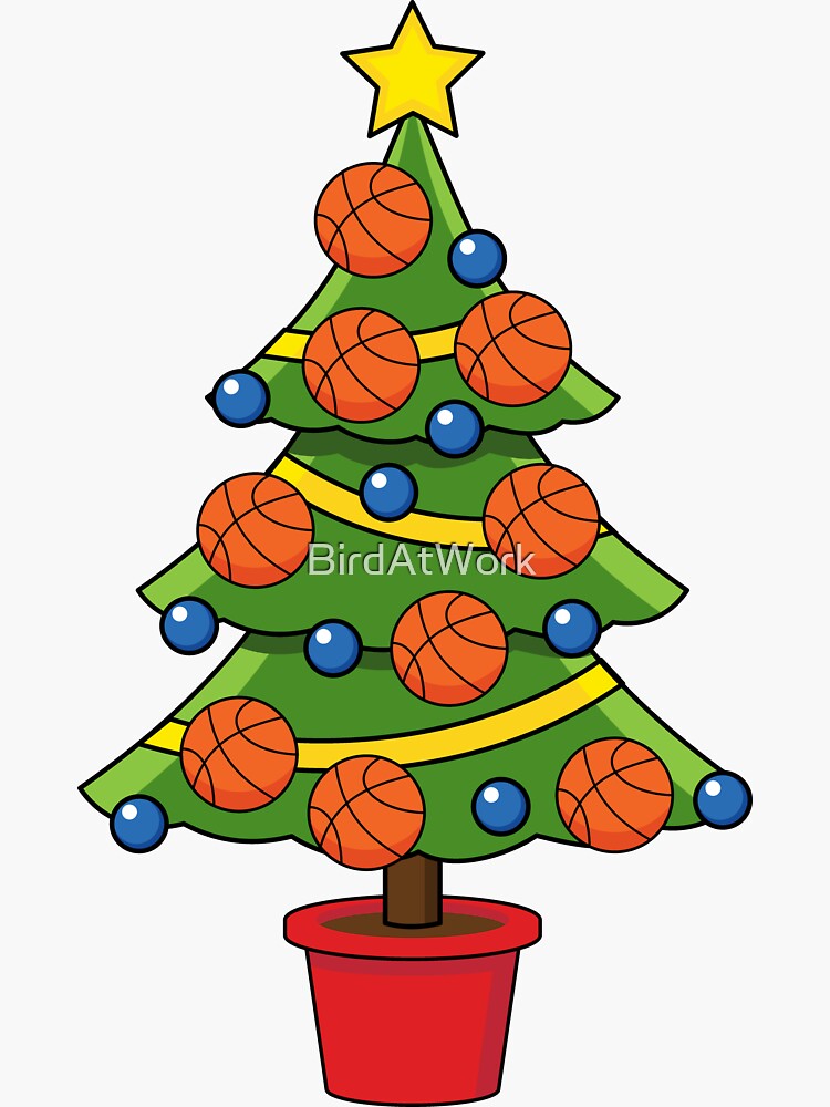 "Basketball Christmas Tree" Sticker for Sale by BirdAtWork Redbubble