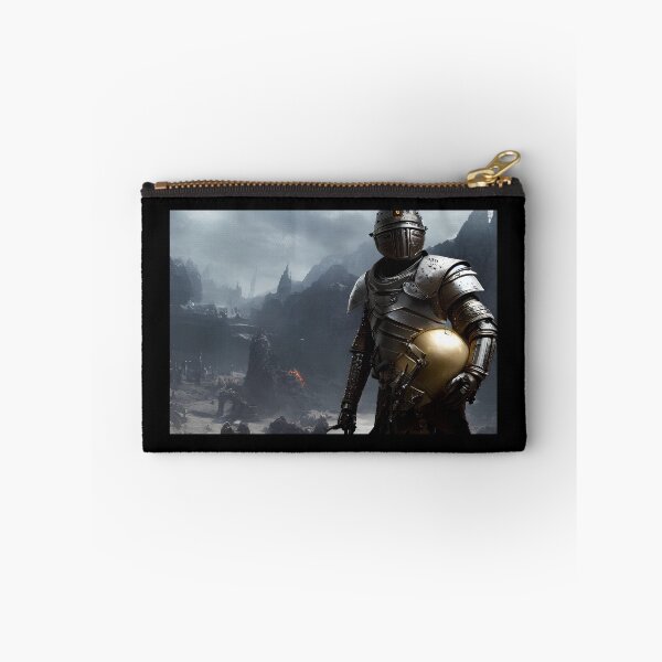 Item preview, silver knight holding the head of a robot designed and sold by kiwimick.