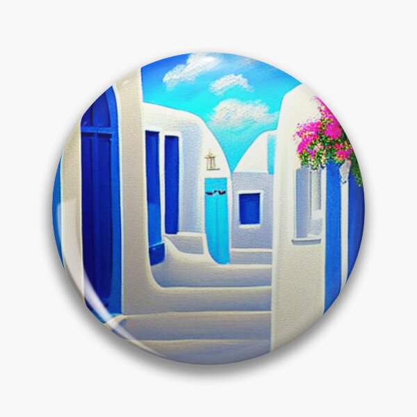Item preview, Santorini Street 6 - Throw Pillows and Prints.  designed and sold by ScatterHub.