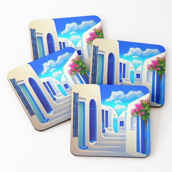 Item preview, Santorini Street 6 - Throw Pillows and Prints.  designed and sold by ScatterHub.