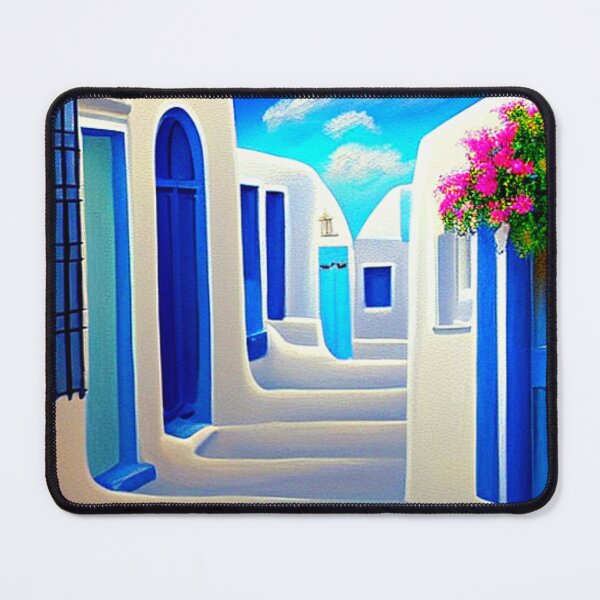 Item preview, Santorini Street 6 - Throw Pillows and Prints. designed and sold by ScatterHub.