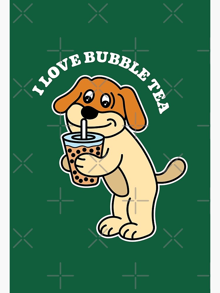"Dog Drinking Bubble Tea" Poster for Sale by Pavlito99 Redbubble