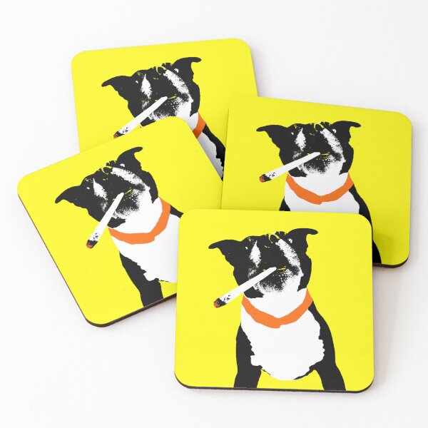 Item preview, Stoner Dog Design in yellow - Stoner Staffie Pet Pop Art - Animal Pop Art, Bespoke Options designed and sold by StudioFlea.
