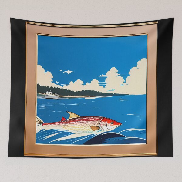 Item preview, Vintage Retro Cod Fishing Poster designed and sold by BAYFAIRE.