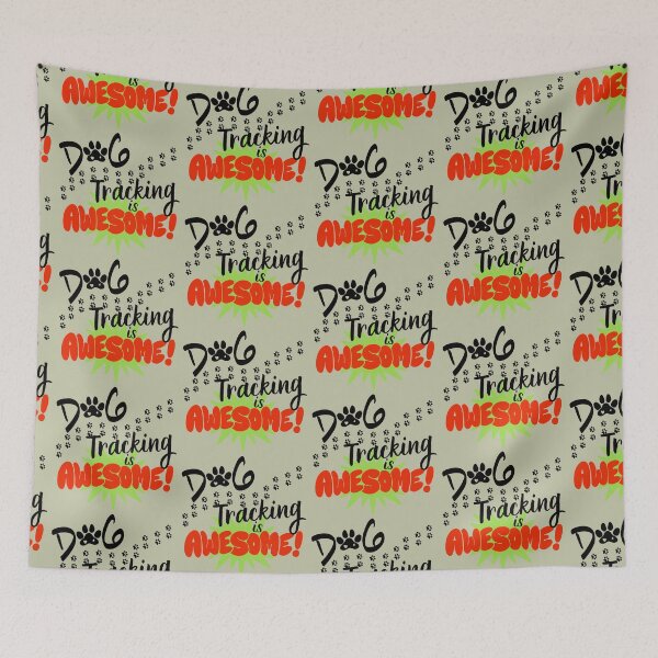 Item preview, Dog Tracking is Awesome Retro design (for light colored fabrics)for the rescuers who find lost kids, pets, elderly and other animals, the heroes who train and track. designed and sold by tranquilbeach.