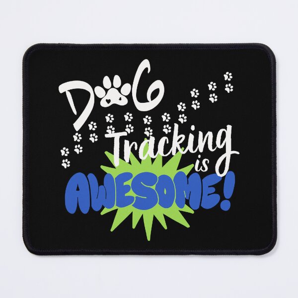 Item preview, Dog Tracking is Awesome Retro Blue design (for dark colored fabrics)for the rescuers who find lost kids, pets, elderly and other animals, the heroes who train and track. designed and sold by tranquilbeach.