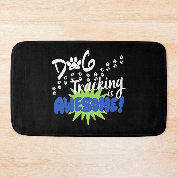Item preview, Dog Tracking is Awesome Retro Blue design (for dark colored fabrics)for the rescuers who find lost kids, pets, elderly and other animals, the heroes who train and track. designed and sold by tranquilbeach.