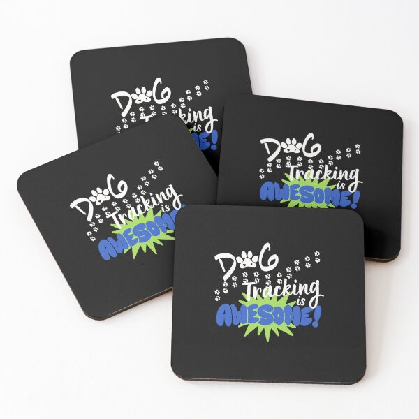 Item preview, Dog Tracking is Awesome Retro Blue design (for dark colored fabrics)for the rescuers who find lost kids, pets, elderly and other animals, the heroes who train and track. designed and sold by tranquilbeach.