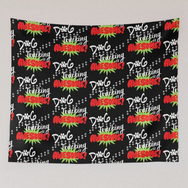 Item preview, Dog Tracking is Awesome Retro Red design (for dark colored fabrics)for the rescuers who find lost kids, pets, elderly and other animals, the heroes who train and track. designed and sold by tranquilbeach.