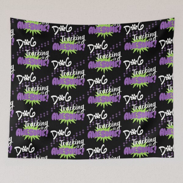 Item preview, Dog Tracking is Awesome Retro Purple design (for dark colored fabrics)for the rescuers who find lost kids, pets, elderly and other animals, the heroes who train and track. designed and sold by tranquilbeach.