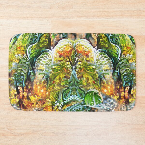 Item preview, ferns, mosses, fireflies, mysterious forest, fairy forest, fairy tale, atmospheric, natural pattern, green, yellow designed and sold by Maria Mihailova.
