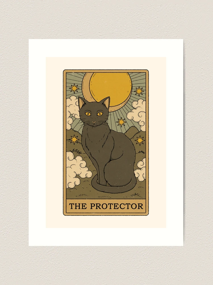 Tarocchi The Protector Tarocchi Gatto Nero Targhe in metallo, Regalo per gli amanti dei gatti, Divertente targa in metallo vintage Targa Poster Arte da parete Pub Bar Cucina Giardino Bagno Decorazioni