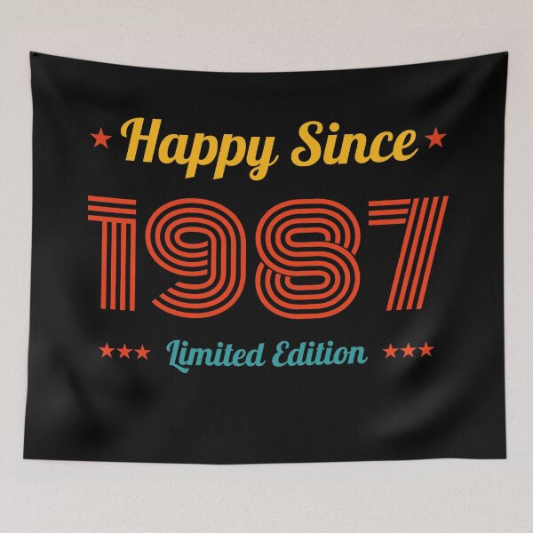 Item preview, VINTAGE HAPPY SINCE 1987 LIMITED EDITION BIRTHDAY GIFT IDEA designed and sold by Kipcio.