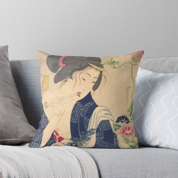 Item preview, Waking Up: A Girl of the Kōka Era Meiji period japanese art woodblock stamp print vintage antique art oriental decoration designed and sold by Novel-ty.