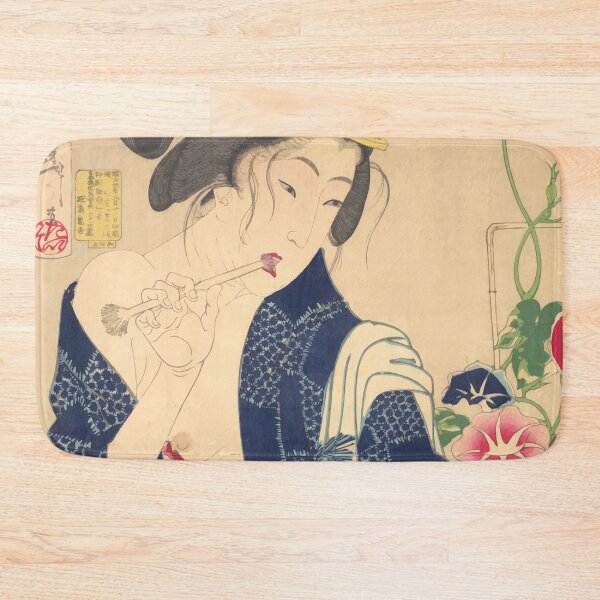 Item preview, Waking Up: A Girl of the Kōka Era Meiji period japanese art woodblock stamp print vintage antique art oriental decoration designed and sold by Novel-ty.