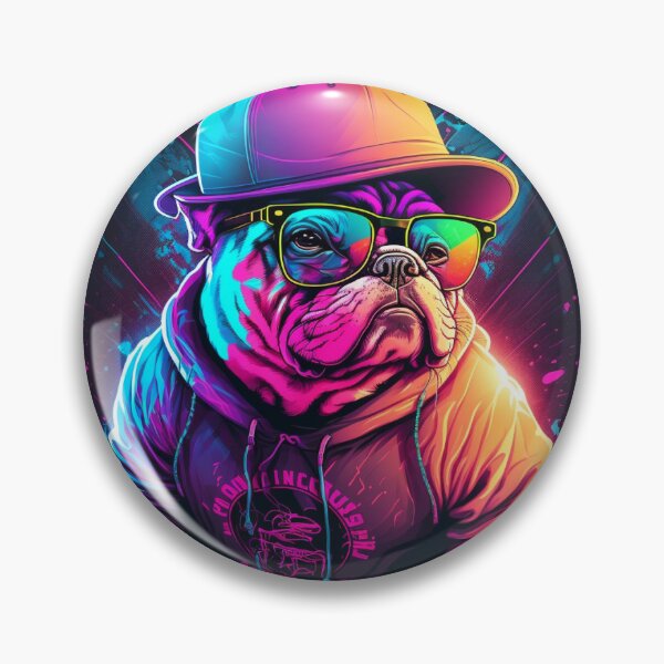 Item preview, Retrowave Cyberpunk Bulldog  designed and sold by markymaarty.