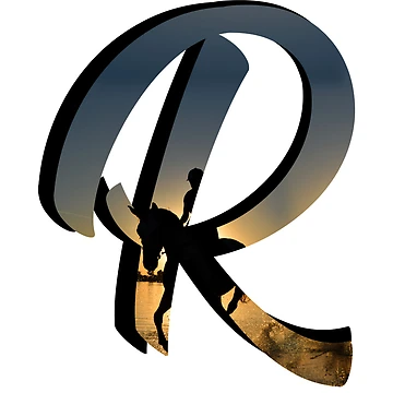 Artwork thumbnail, Letter R Monogram Script Initial Horseback Riding Variant  by quirkycounselor