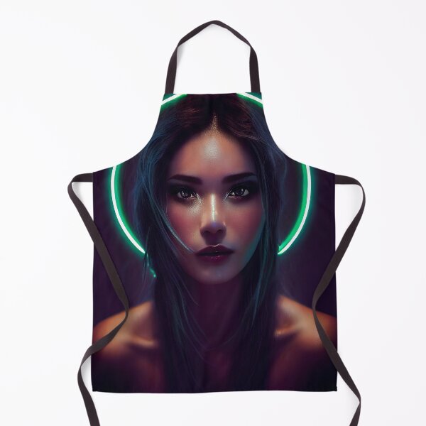 Item preview, Portrait of a woman with a neon halo designed and sold by alxndraai.
