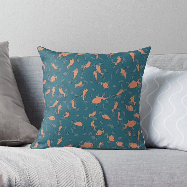 Lots of Fish Pattern Throw Pillow