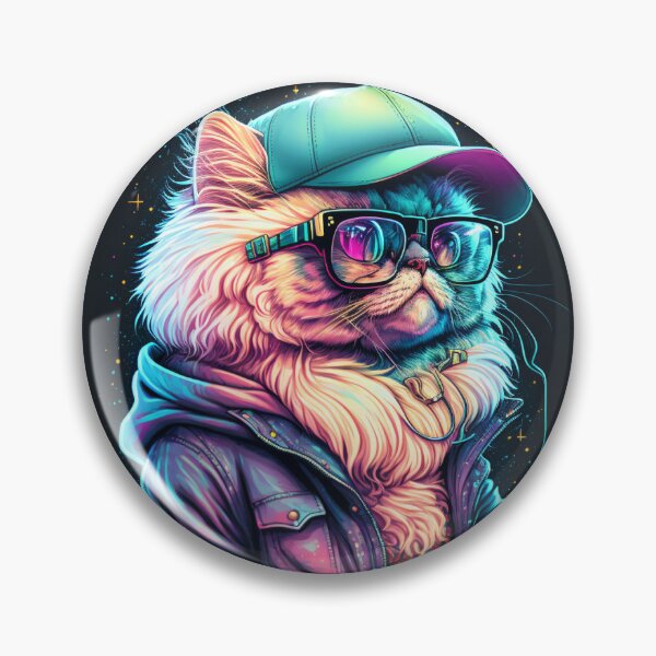 Item preview, Cute Retrowave Cyberpunk Cat designed and sold by markymaarty.
