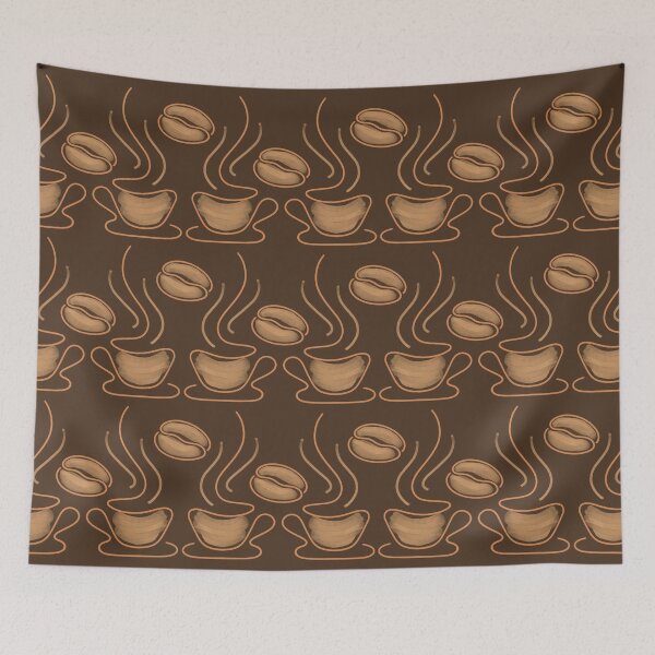 Item preview, Coffee Cup and Beans Line Art Brown designed and sold by iamKaye.