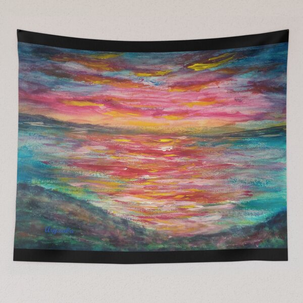 Item preview, Stunning Sunset Over Colorful Water Painting designed and sold by Aryxaba.