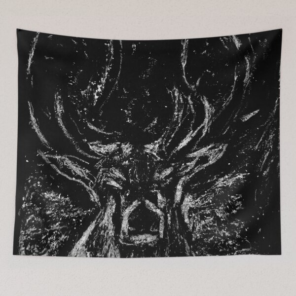 Item preview, Stag white on black design  designed and sold by WorldOfWendyArt.