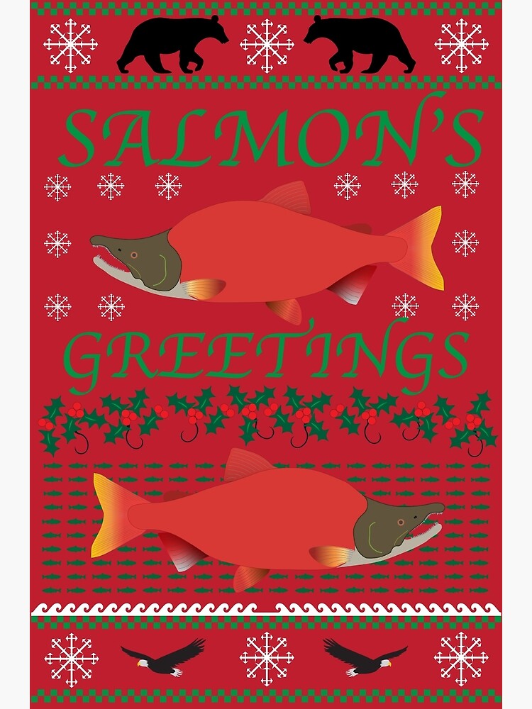 Ugly Christmas Salmon | Greeting Card