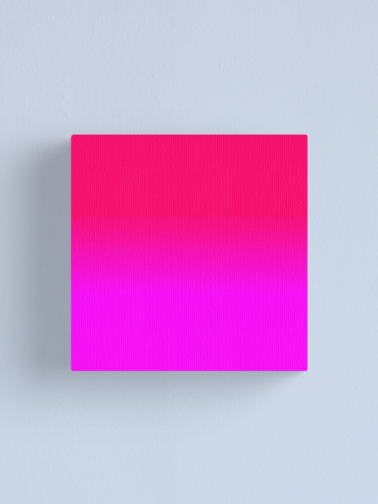 "Hot Pink and Neon Pink Ombre Shade Color Fade" Canvas Print by