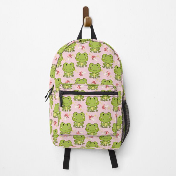 Item preview, Cottagecore aesthetic cute frog pattern with mushrooms designed and sold by HopItStudio.