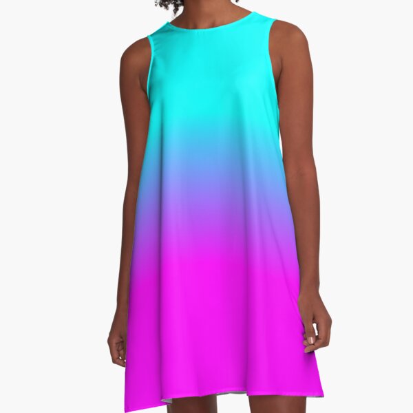 Item preview, Hot Pink and Neon Aqua Blue Ombre Shade Color Fade designed and sold by podartist.