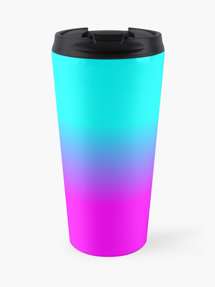 Hot Pink And Neon Aqua Blue Ombre Shade Color Fade Travel Mug By Podartist Redbubble