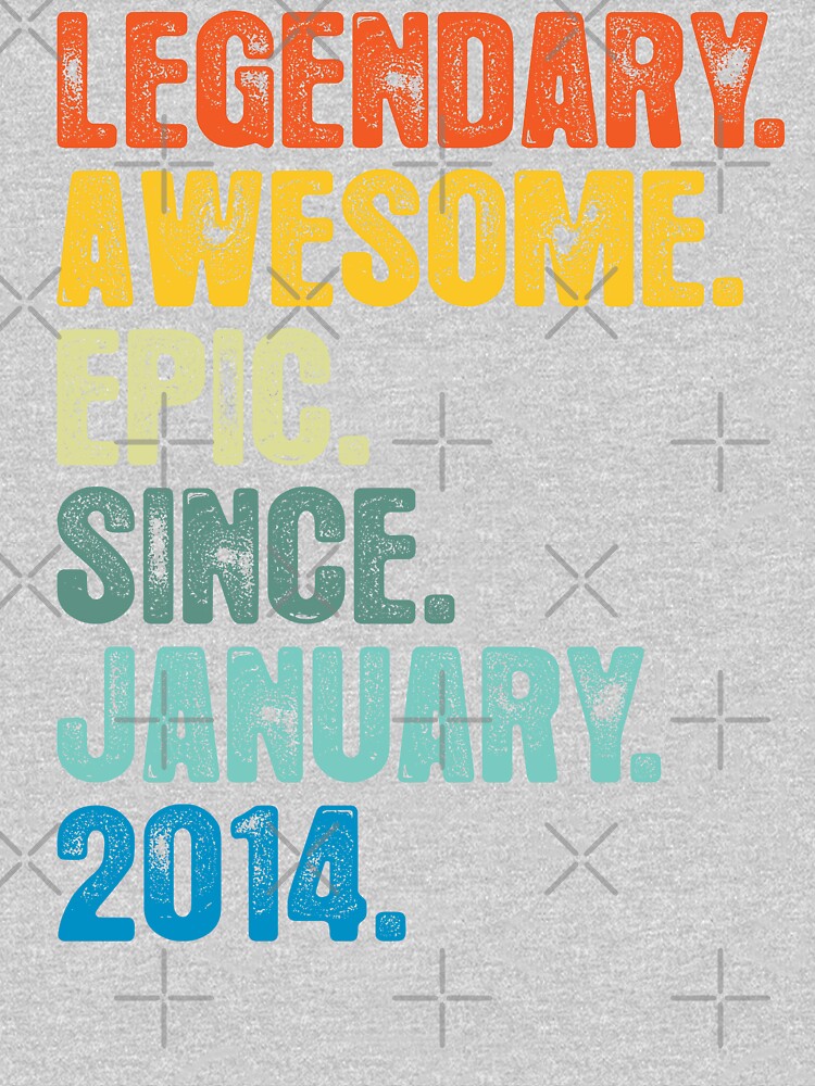 Retro Vintage 9th Birthday Awesome Since January 2014 by BRVART