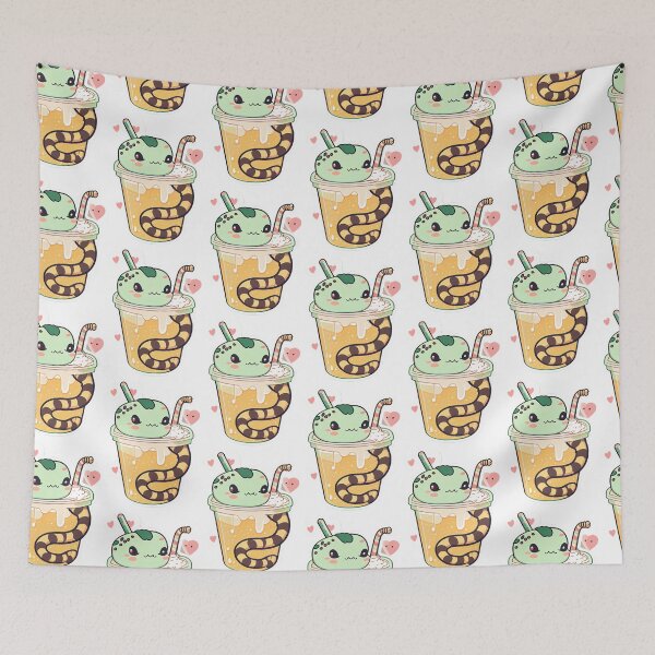 Item preview, Snake Drinking Bubble Tea Kawaii designed and sold by JigglePeek.