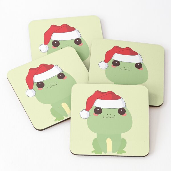 Item preview, Cute frog in a Santa Hat.  Cottagecore Christmas frog designed and sold by HopItStudio.