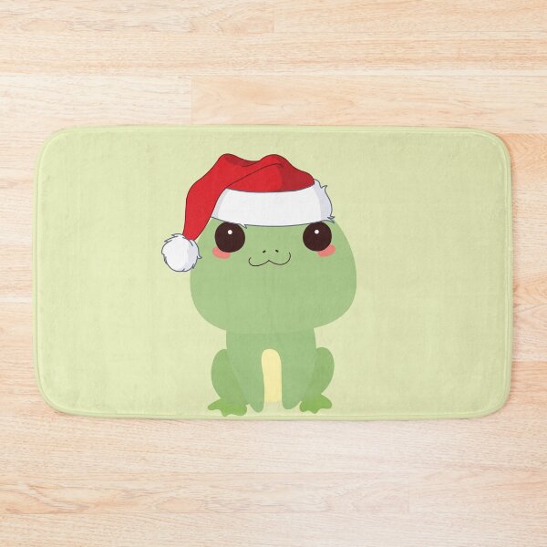Item preview, Cute frog in a Santa Hat.  Cottagecore Christmas frog designed and sold by HopItStudio.