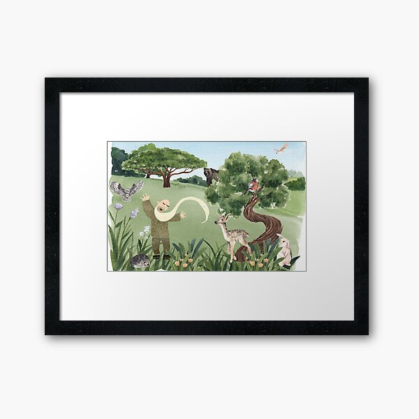 Funny Wizard in Animal Kingdom Framed Art Print