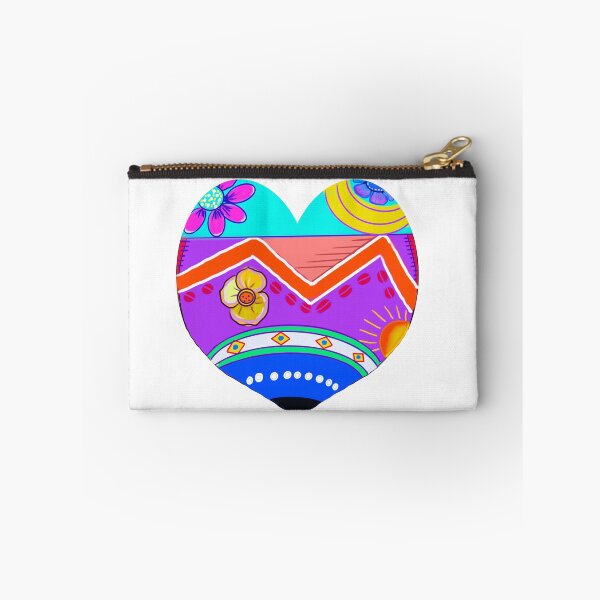 Item preview, Retro 1960s and 70s flower power pattern heart designed and sold by Artonmytee.