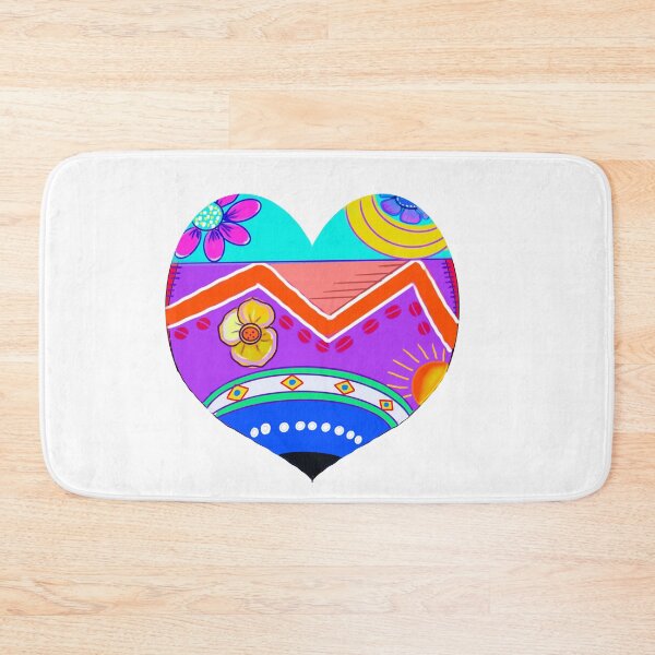 Item preview, Retro 1960s and 70s flower power pattern heart designed and sold by Artonmytee.
