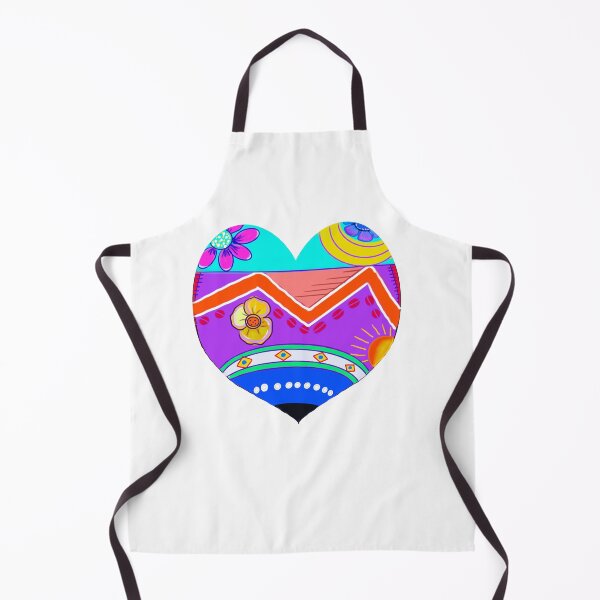 Item preview, Retro 1960s and 70s flower power pattern heart designed and sold by Artonmytee.