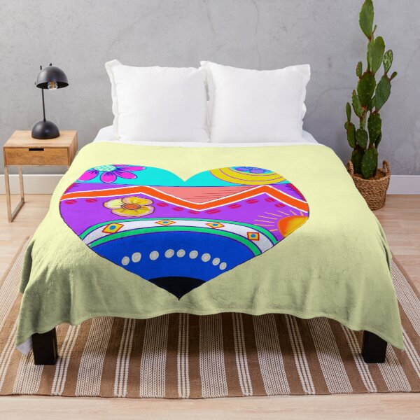 Item preview, Retro 1960s and 70s flower power pattern heart designed and sold by Artonmytee.