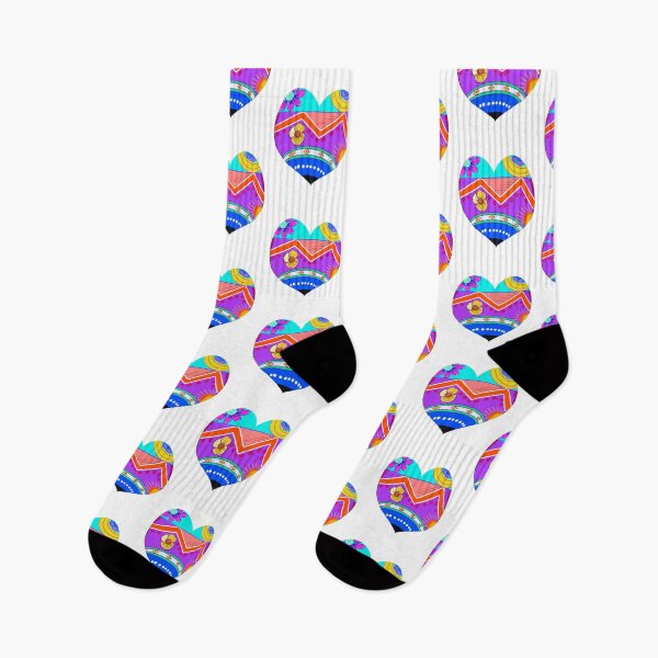 Item preview, Retro 1960s and 70s flower power pattern heart designed and sold by Artonmytee.