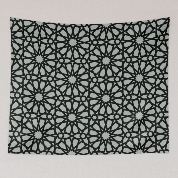 Item preview, Grey and Black Star Moroccan Star Pattern  designed and sold by Islanr.