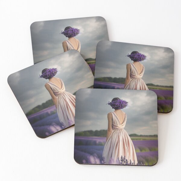 Item preview, lavender fields portrait of a woman with back to camera designed and sold by alxndraai.