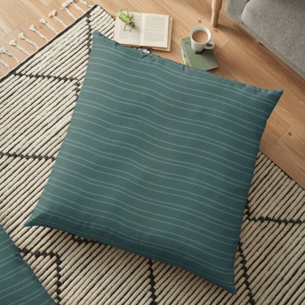 Green Water Stripe Floor Pillow