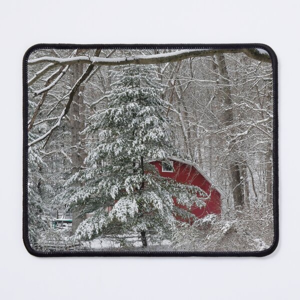Item preview, Snowy Red Barn designed and sold by Frankie Cat Photography.