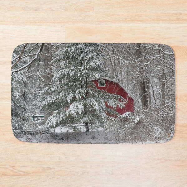 Item preview, Snowy Red Barn designed and sold by Frankie Cat Photography.