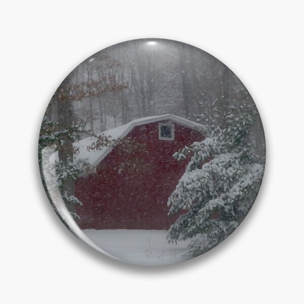 Item preview, Red Barn in Snow Storm designed and sold by Frankie Cat Photography.