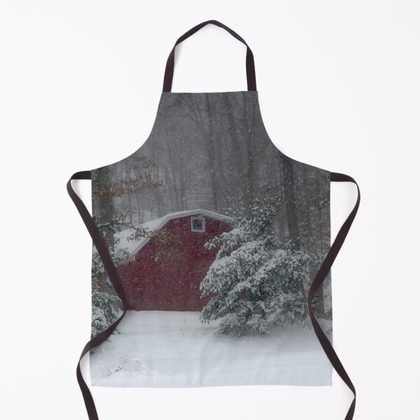 Item preview, Red Barn in Snow Storm designed and sold by Frankie Cat Photography.
